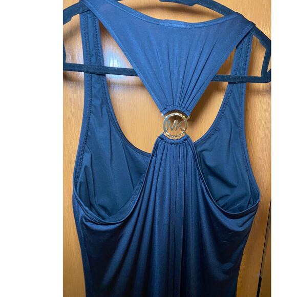 Michael Kors - Black Padded Bathing Suit Dress - Gold Logo - Picture 4 of 10